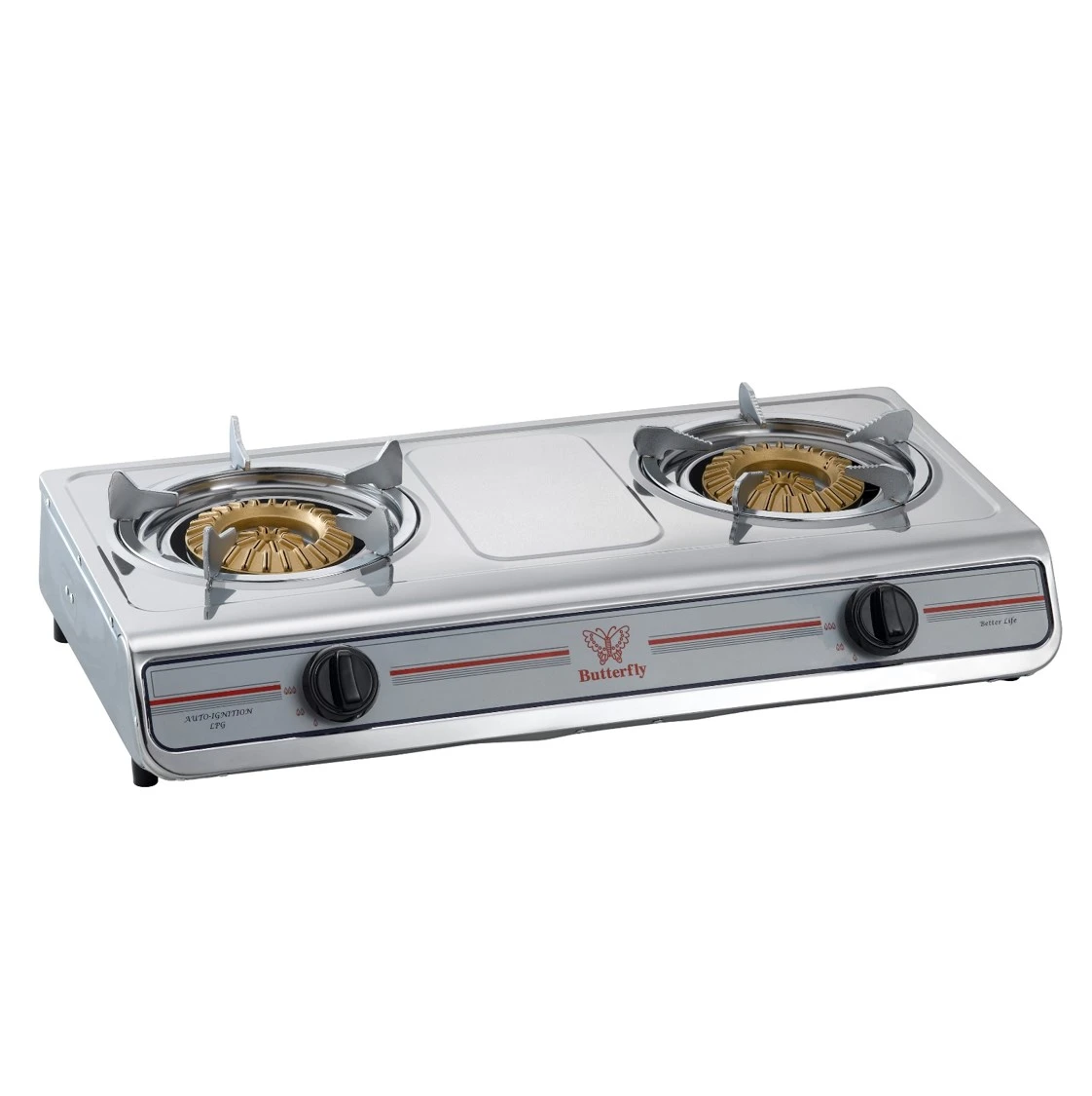 BGC-933_305N Butterfly STAINLESS STEEL DOUBLE GAS STOVE – BGC-933/305 - Image 1